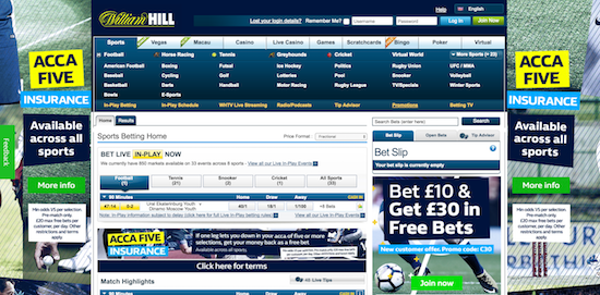 William Hill betting site overview